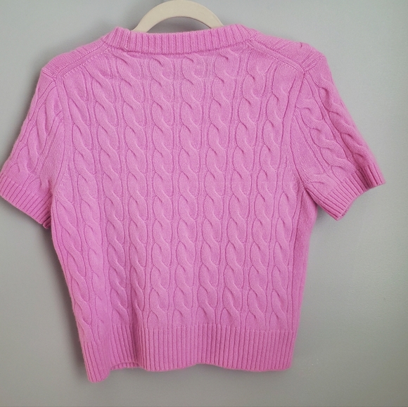 J. Crew Women’s Cashmere Cable Knit Sweater Pink Corpcore Preppy Size M - Picture 15 of 15